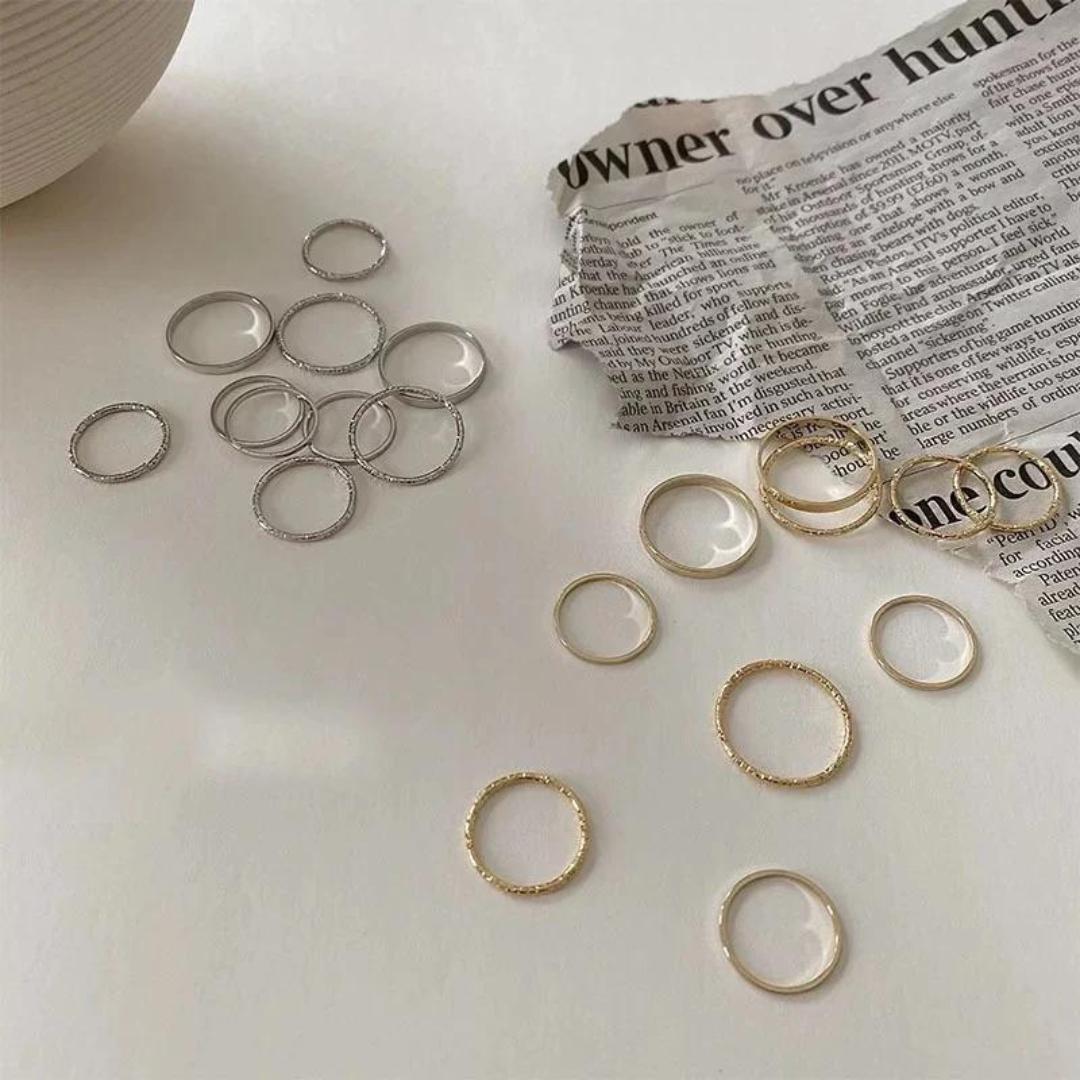 Bling On Jewels Minima Rings - Gold