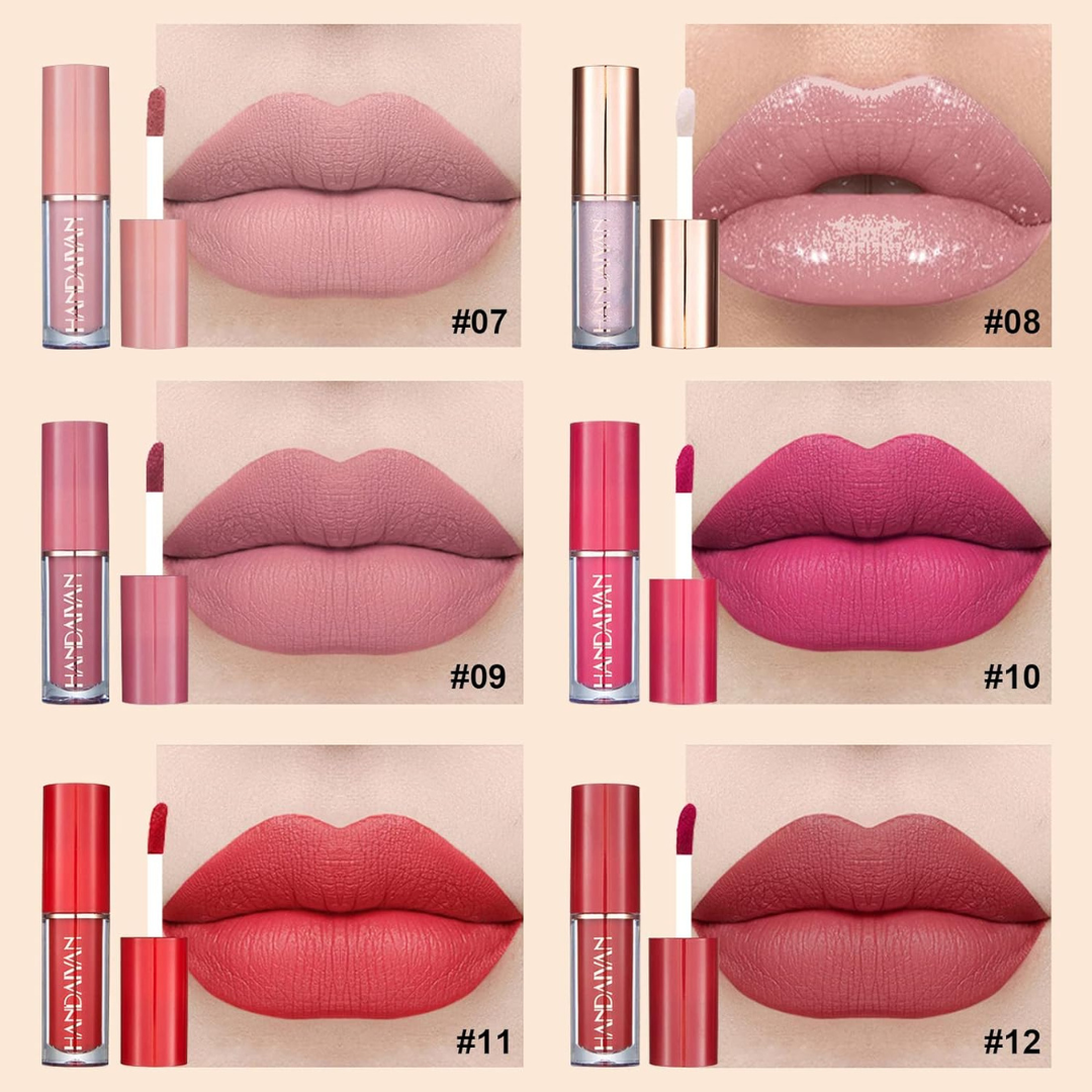 HANDAIYAN 12Pcs Velvet Matte Liquid Lipstick Set