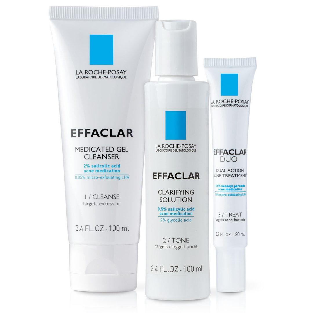 La Roche-Posay Effaclar Dermatological 3 Step Acne Treatment System,